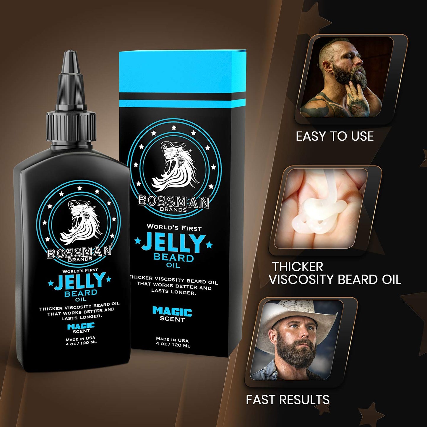 Bossman Beard Oil Jelly and Relaxing Beard Balm Combo- Royal Oud Scent