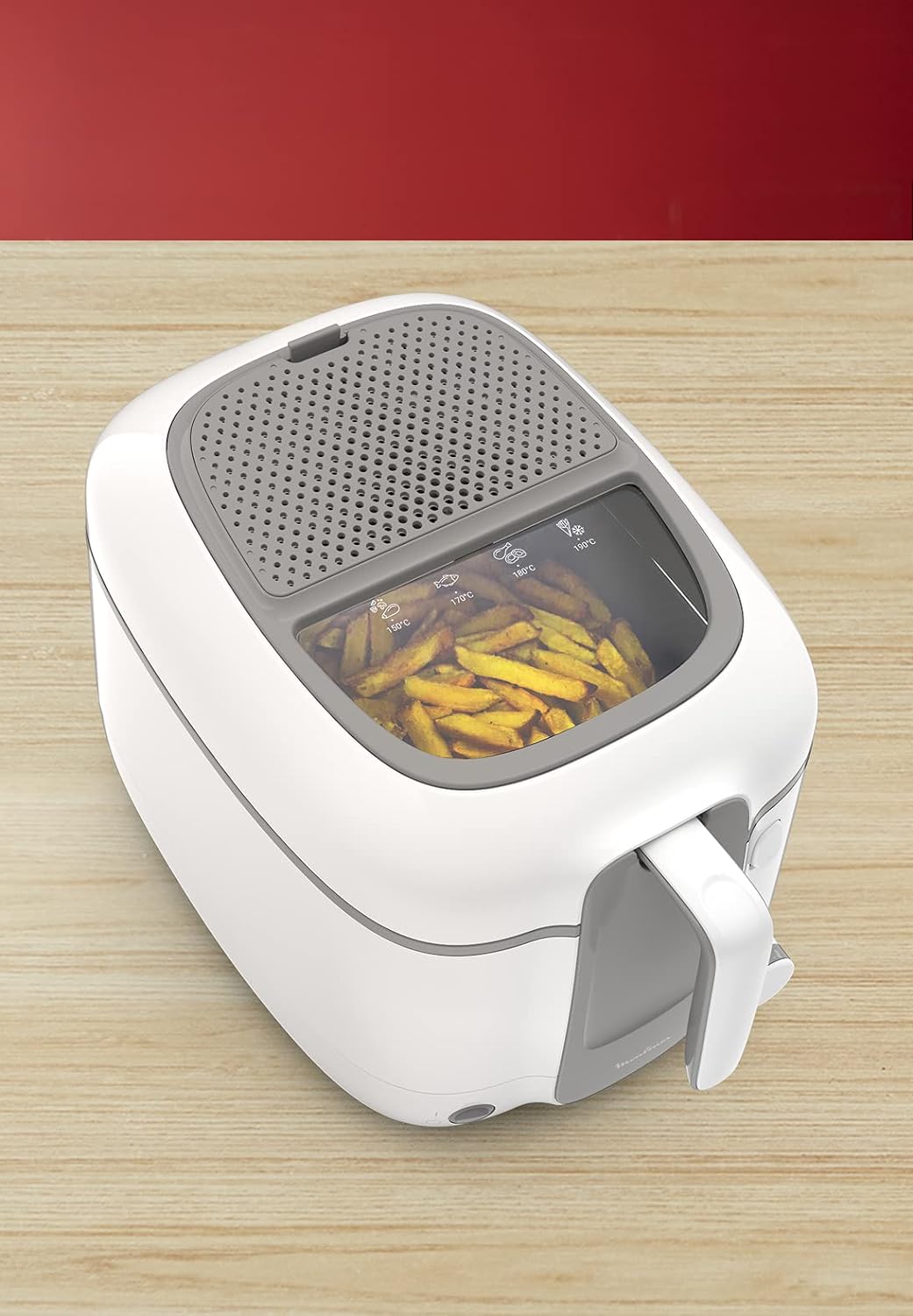 MOULINEX Deep Fryer | Mega | 3 L | Large capacity | Removable Bowl | Autoatic Lid Opening System | Adjustable Thermostat | Viewing Window | Grey | 2 Years Warranty | AM480027