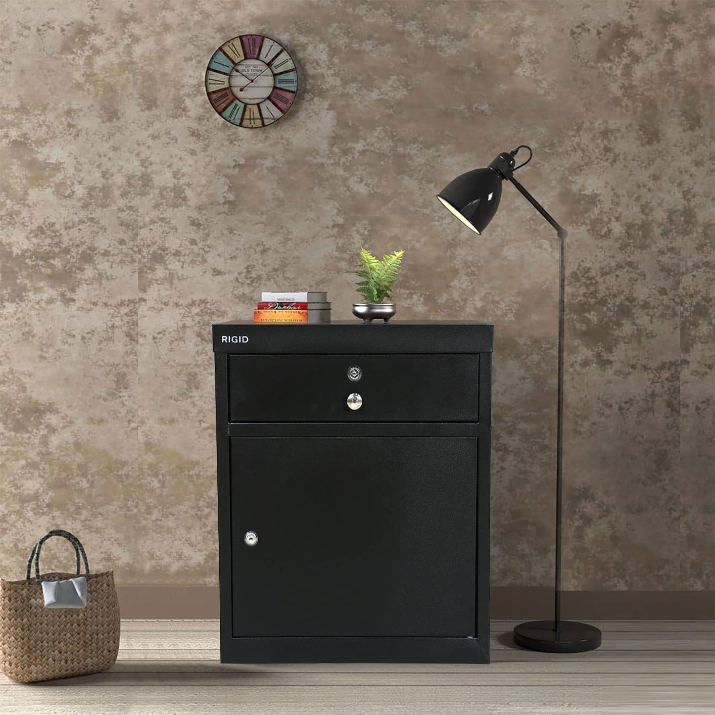 RIGID Steel Vertical Pedestal File Cabinet with 2 Drawers Storage Organizer for Bedroom, Living room, Home and Office