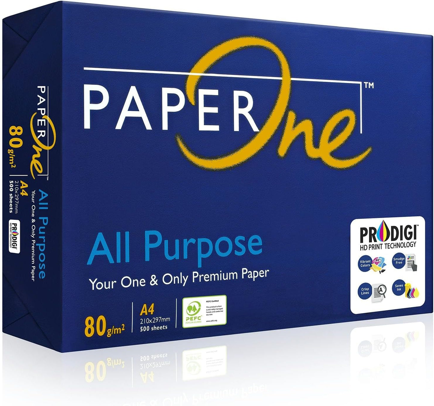 PaperOne™ All Purpose Premium Copy Paper, 80 GSM, A4 Size, 5 reams per Carton Box