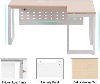 Mahmayi Vorm 136-18 White Modern Workstation Material-Melamine on MDF