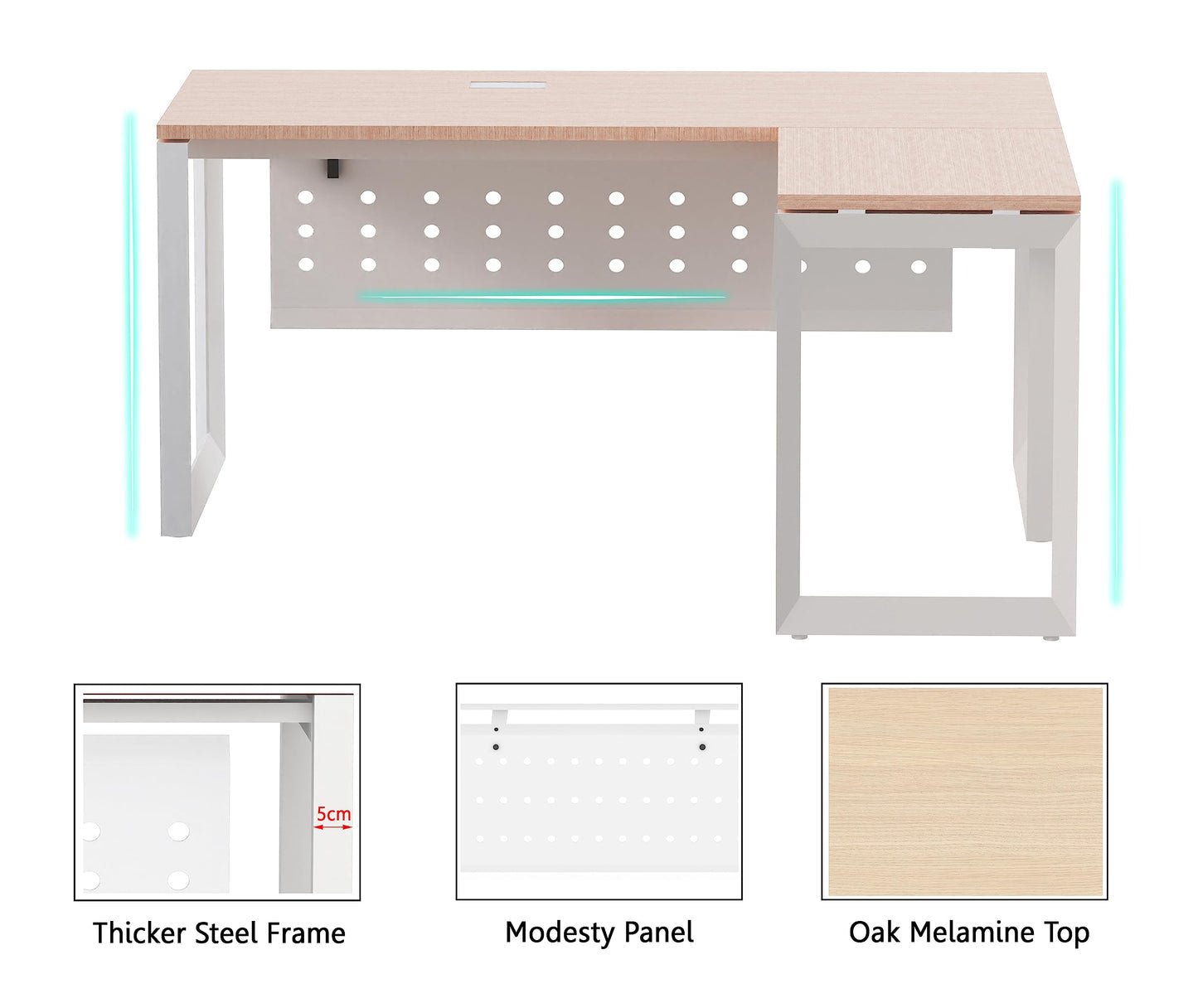 Mahmayi Vorm 136-18 White Modern Workstation Material-Melamine on MDF