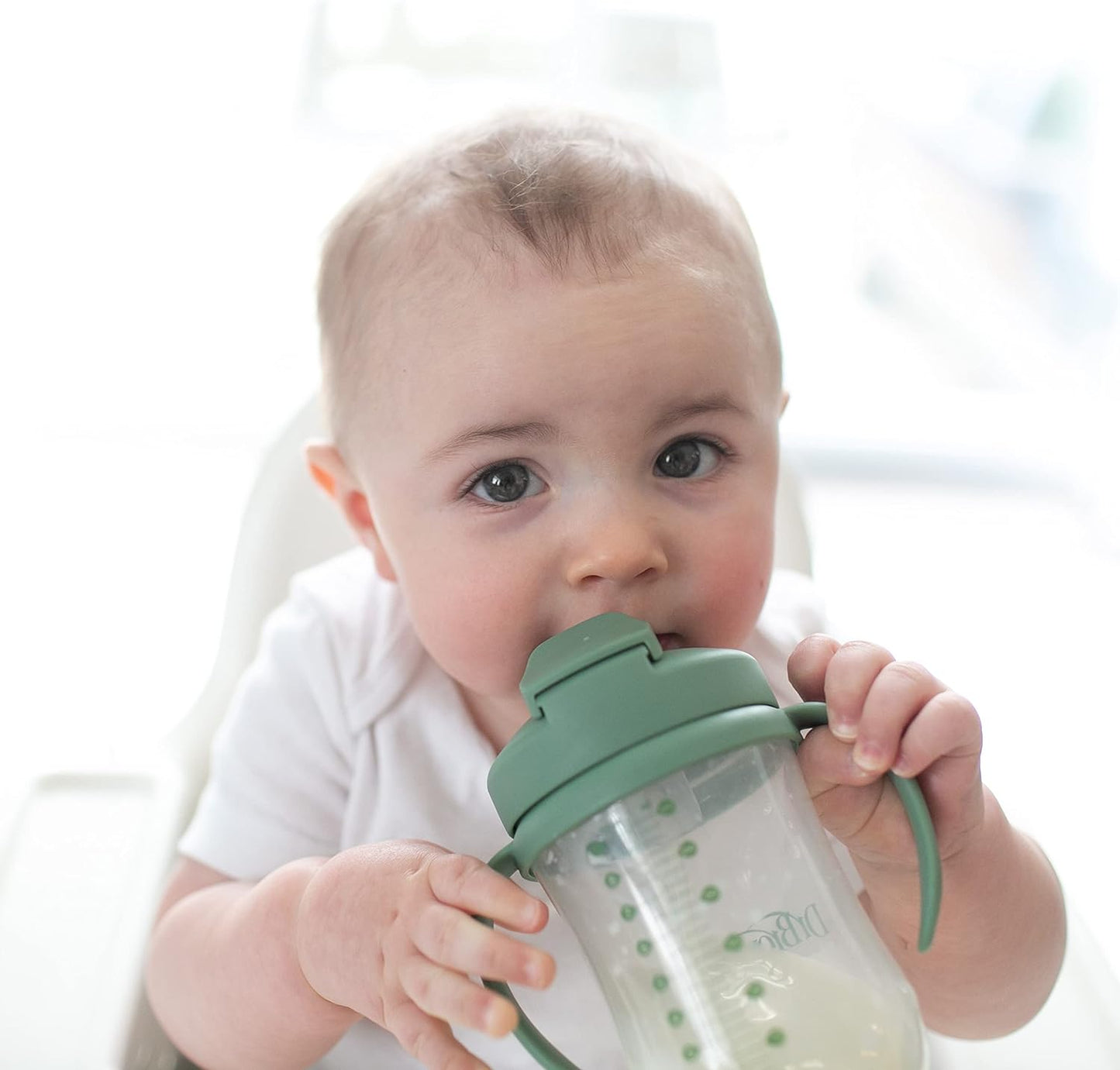 Dr. Brown's Milestones Baby's First Straw Cup Sippy Cup with Straw 6m+, 9oz/270ml, Dark Blue