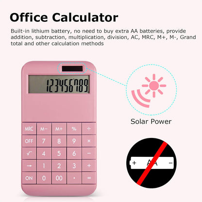 EooCoo Basic Standard Calculator 12 Digit Desktop Calculator with Large LCD Display for Office, School, Home & Business Use, Modern Design - Green