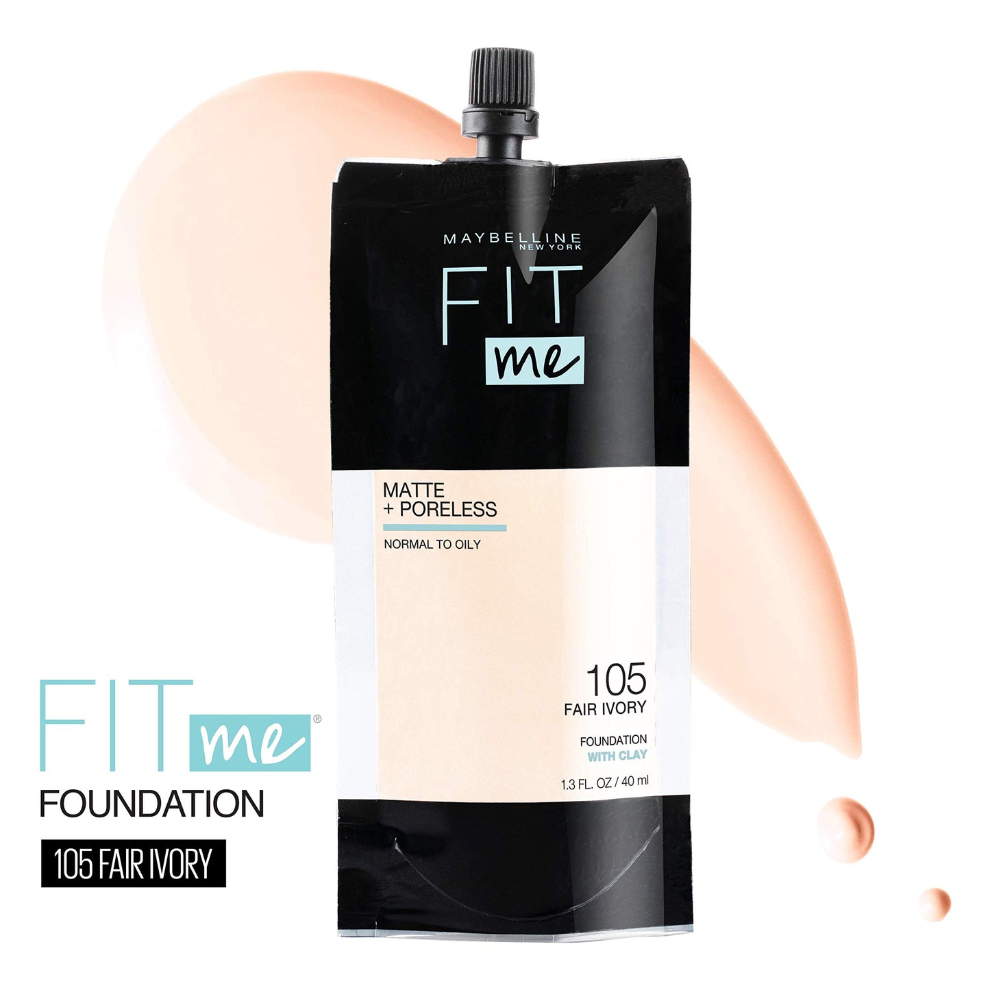 Maybelline Fit Me Matte + Poreless Liquid Oil-Free Foundation Makeup, Soft Tan, 1 Count (Packaging May Vary)