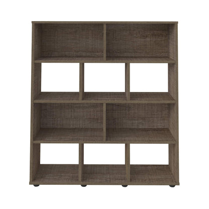 Artely MDF/MDP Book Shelf, Bookcase, Cabinet, Bookrack, Many Shelves, Ideal for Living Room, Bedroom, Office, Book Room, Rustic Brown, W 91 cm x D 25 cm x H 109 cm, DIY Assembly, 7899307514197