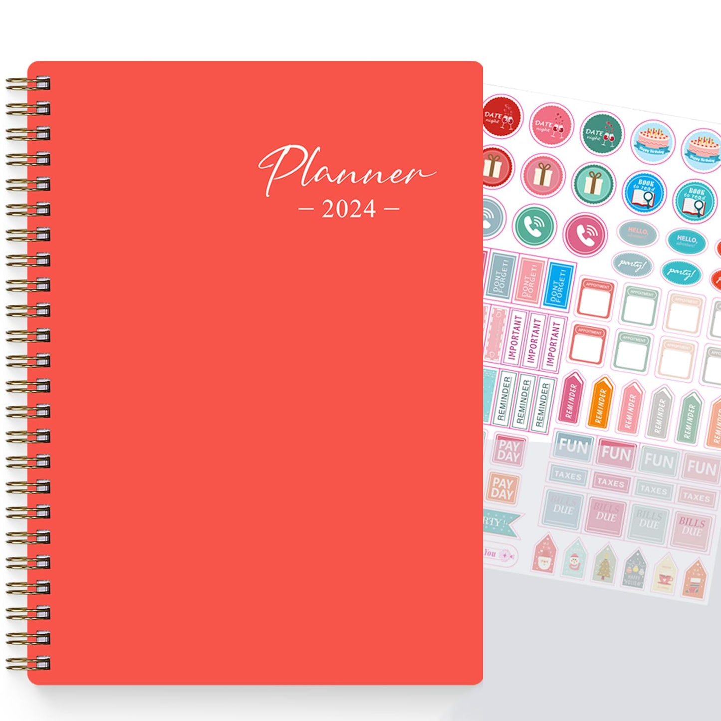 KSNOW 2024 Weekly and Monthly Planner, Runs from January 2024 to December 2024, Life Planner to Hit Your Goals & Live Happier, 12 Months Yearly Agenda Productivity for Women & Men, A5 (Blue)