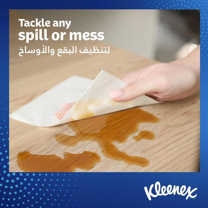 Kleenex Multi Purpose Kitchen Tissue Paper Towel, 2 PLY, 1 Roll x 90 Sheets, Absorbent Towels for all Surfaces