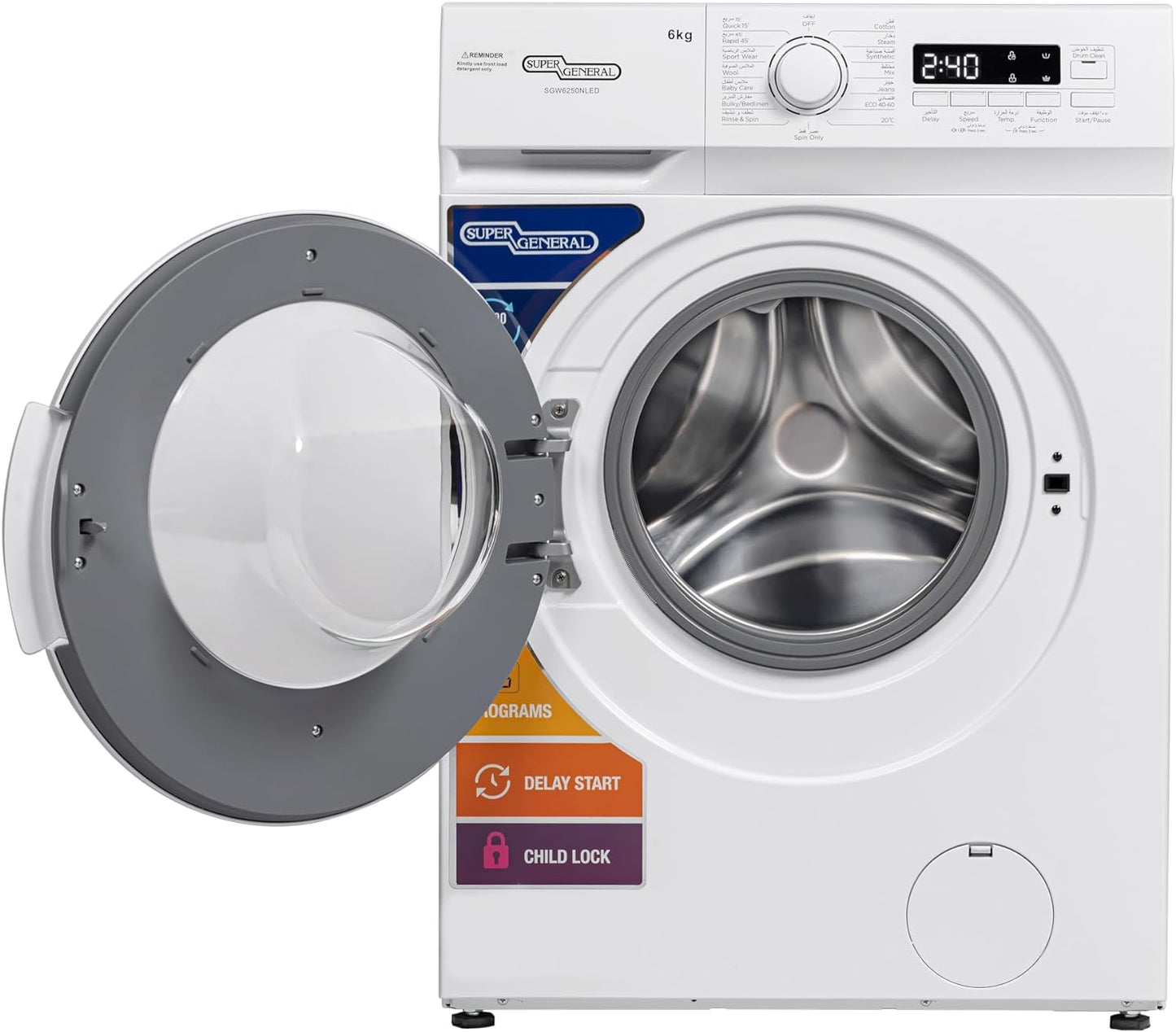 Super General SGW6250NLED 6Kg Front Load Washing Machine 2024 Edition