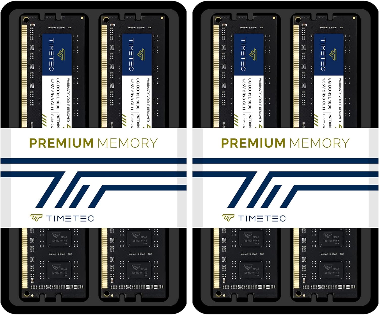 Timetec 16GB KIT(2x8GB) DDR3L / DDR3 1600MHz (DDR3L-1600) PC3L-12800 / PC3-12800 Non-ECC Unbuffered 1.35V/1.5V CL11 2Rx8 Dual Rank 240 Pin UDIMM Desktop PC Computer Memory RAM(SDRAM) Module Upgrade - CaveHubs