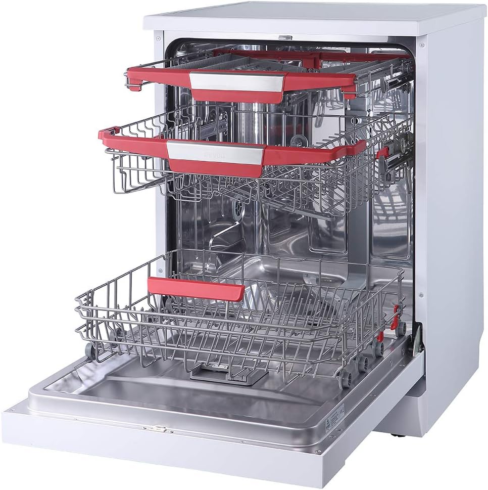 evvoli Dishwasher 12 place setting, 6 programs, 2 Rack Levels, 11 L,High Energy Efficiency, Quiet, Silver EVDW-122S