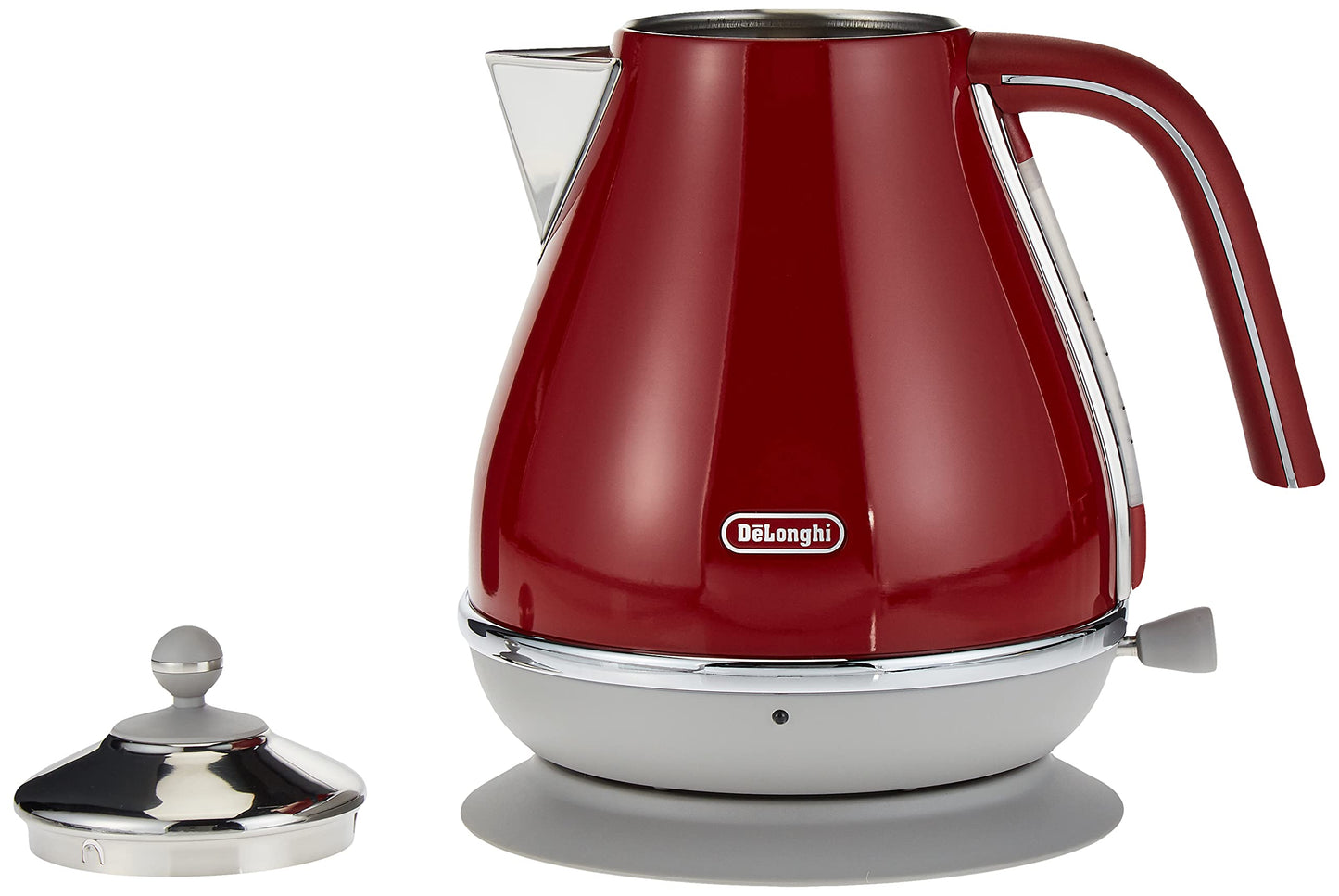 De'Longhi Icona Capitals Grey Vintage Style Kettle, 1.7 L Capacity with Water Level Indicator, 360 Swivel Base, Anti-Slip Feet, Soft Opening Lid, Premium Stainless Steel, KBOT3001.GY