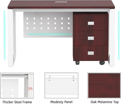 Mahmayi Vorm 136-18 White Modern Workstation Material-Melamine on MDF