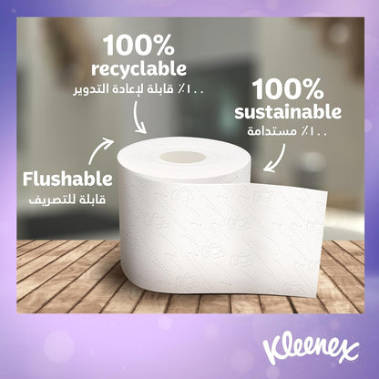 Kleenex Extra Dry Toilet Tissue Paper, 3 PLY, 12 Rolls x 160 Sheets, Embossed Bathroom Tissue with Superior Absorbency