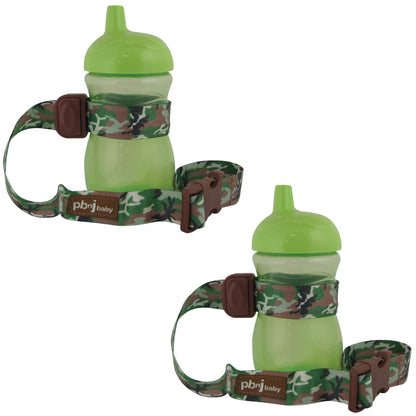 PBnJ Baby SippyPal Sippy Cup Holder Strap Leash Tether (Gray Chevron 2-Pack)