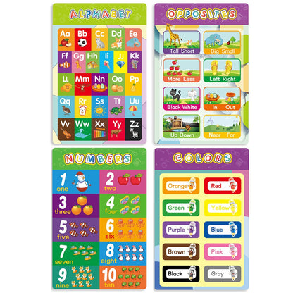 16Pcs Educational Preschool Poster for Toddlers and Kids Classroom Learning with Glue Dots for Nursery Preschool Home Kindergarten Classroom Covering Number Alphabet Color Month (16.5 x 11 inches)