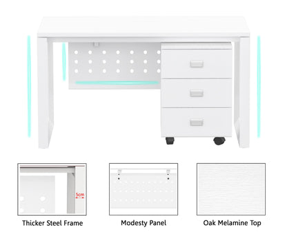 Mahmayi Vorm 136-18 White Modern Workstation Material-Melamine on MDF