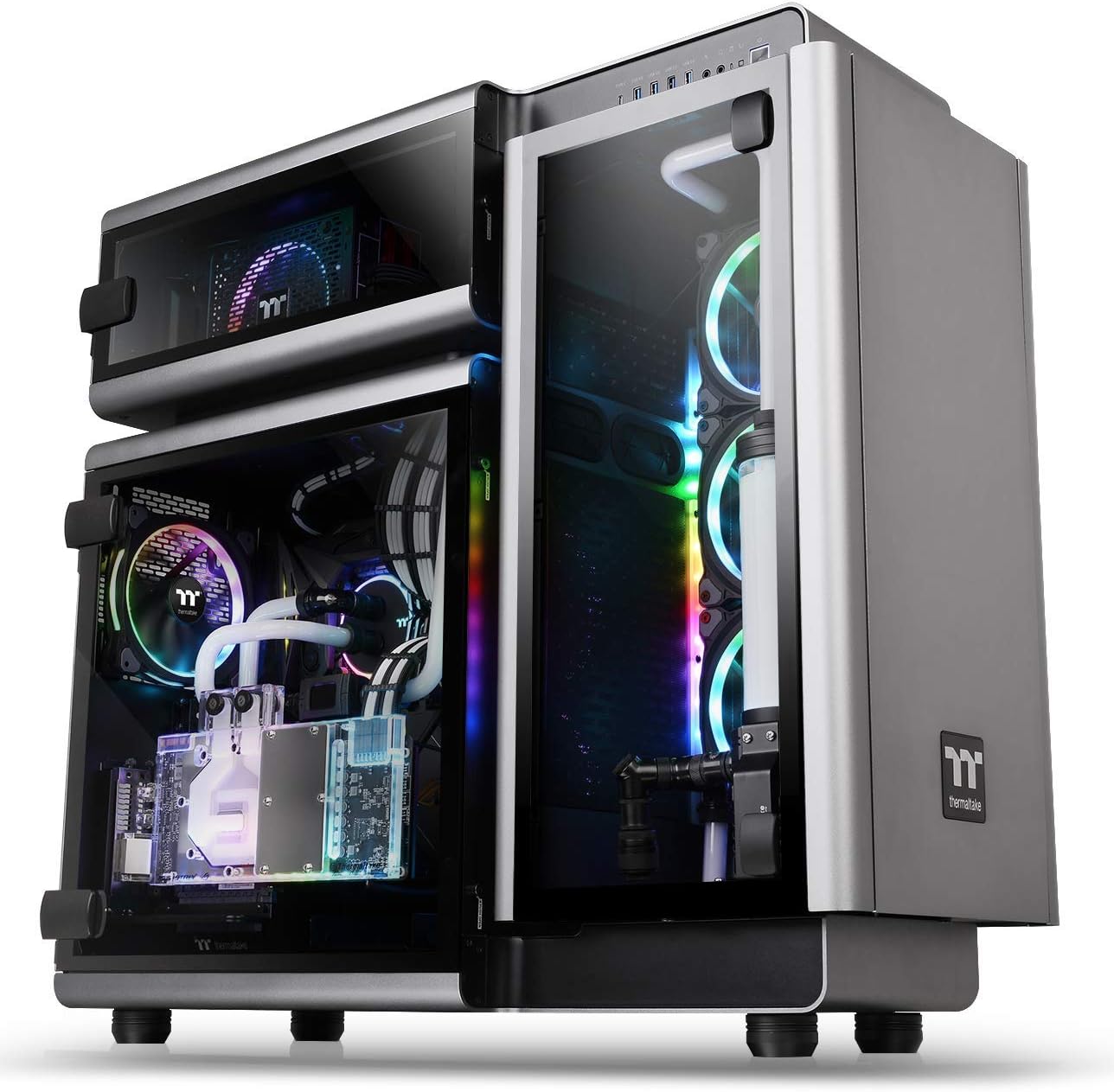 Thermaltake Level 20 Mt Argb Built-In, 3 X 12 0 Mm Gaming Cube Case - Ca-1M7-00M1Wn-00, Black