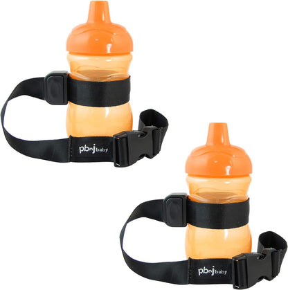 PBnJ Baby SippyPal Sippy Cup Holder Strap Leash Tether (Gray Chevron 2-Pack)