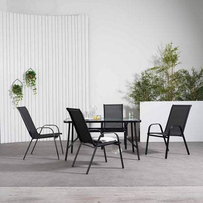 PAN Home Tiptop Garden Dining Set (1+6) GlassAndMetal