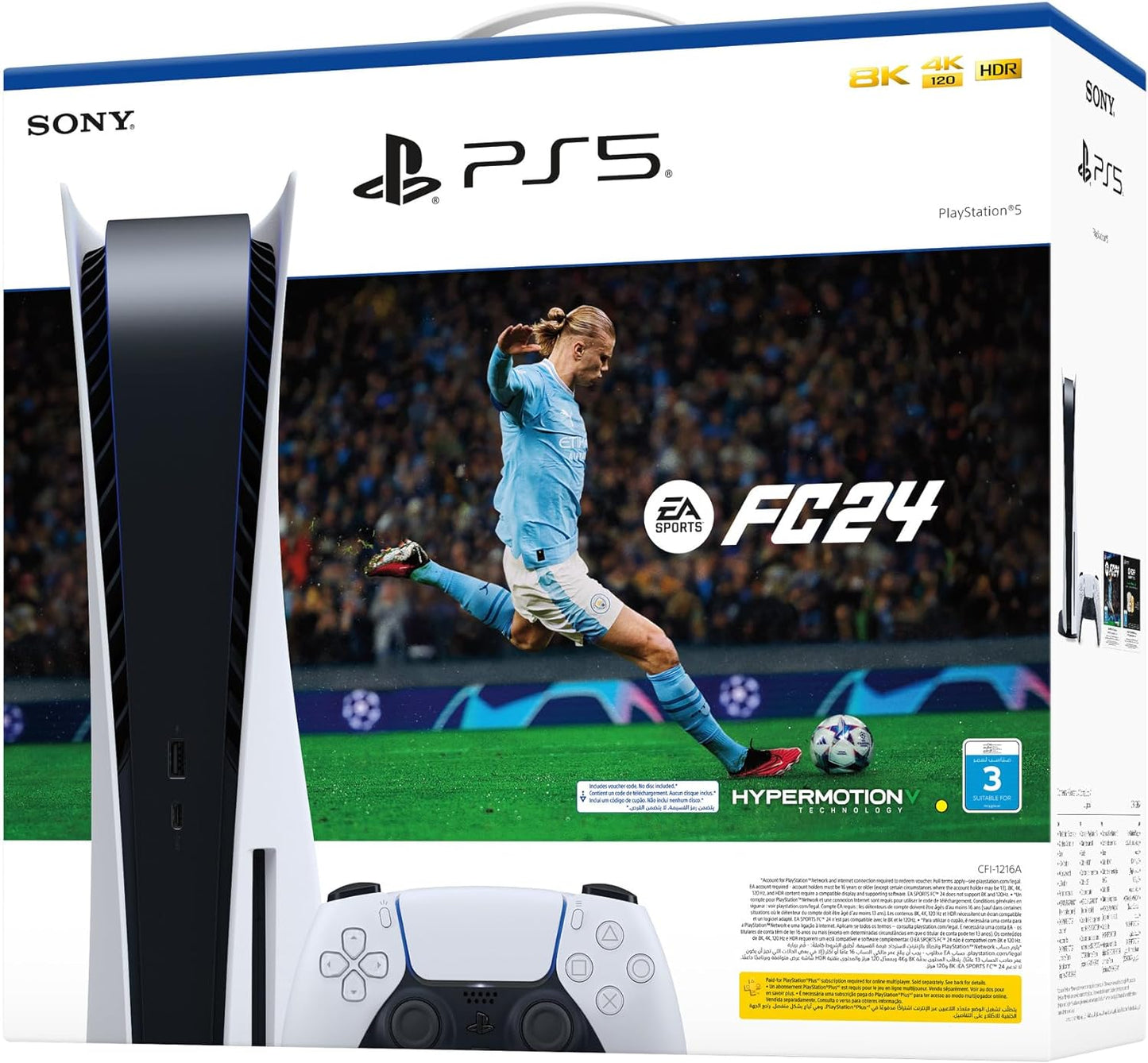 PlayStation 5 Disc Console with FC24 Voucher - UAE Version, 1 Year Manufacturer Warranty