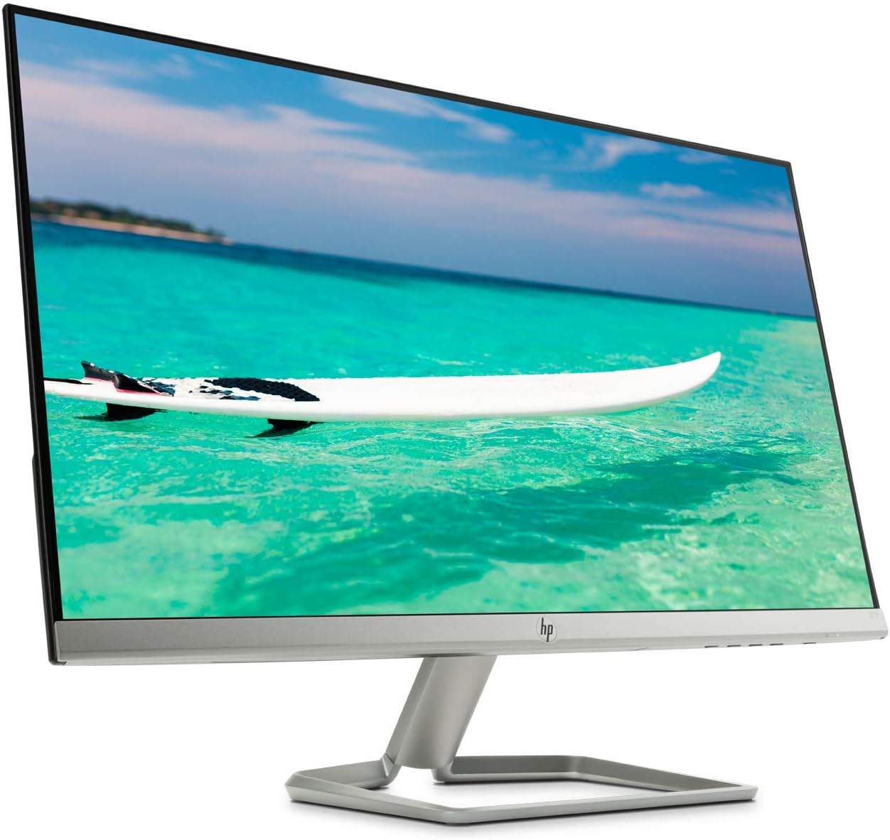 HP 27F Display Monitor LED, FHD, 27 Inches, IPS, 2 HDMI ,1 VGA,AMD FREESYNC, Silver/Black - CaveHubs