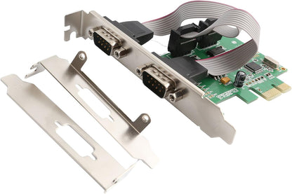 I/O Crest 2 Port Serial COM DB9 RS-232 and 1 Port DB25 Printer Lpt1 Port PCI-E 1.0 X1 Card WCH382 Chipset