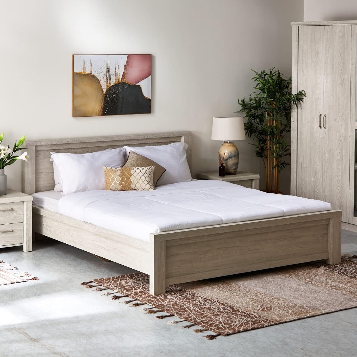 Home Box Aurelia 5-Piece King Bedroom Set 201 x 95.5 x 190.2 Cm Beige