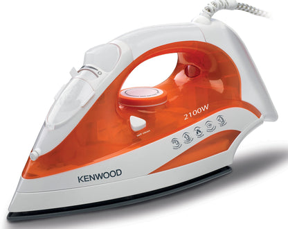 Kenwood Steam Iron 2100W With Ceramic Soleplate, Anti-Drip, Self Clean, Continuous Steam, Burst, Spray Function Stp50.000Wo White/Orange