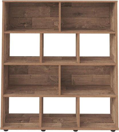 Artely MDF/MDP Book Shelf, Bookcase, Cabinet, Bookrack, Many Shelves, Ideal for Living Room, Bedroom, Office, Book Room, Rustic Brown, W 91 cm x D 25 cm x H 109 cm, DIY Assembly, 7899307514197