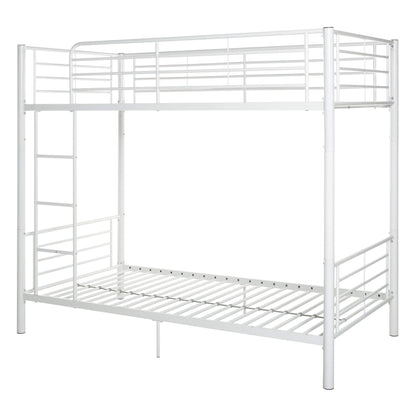 Walker Edison Elodie Urban Industrial Twin over Twin Metal Bunk Bed, Twin over Twin, White