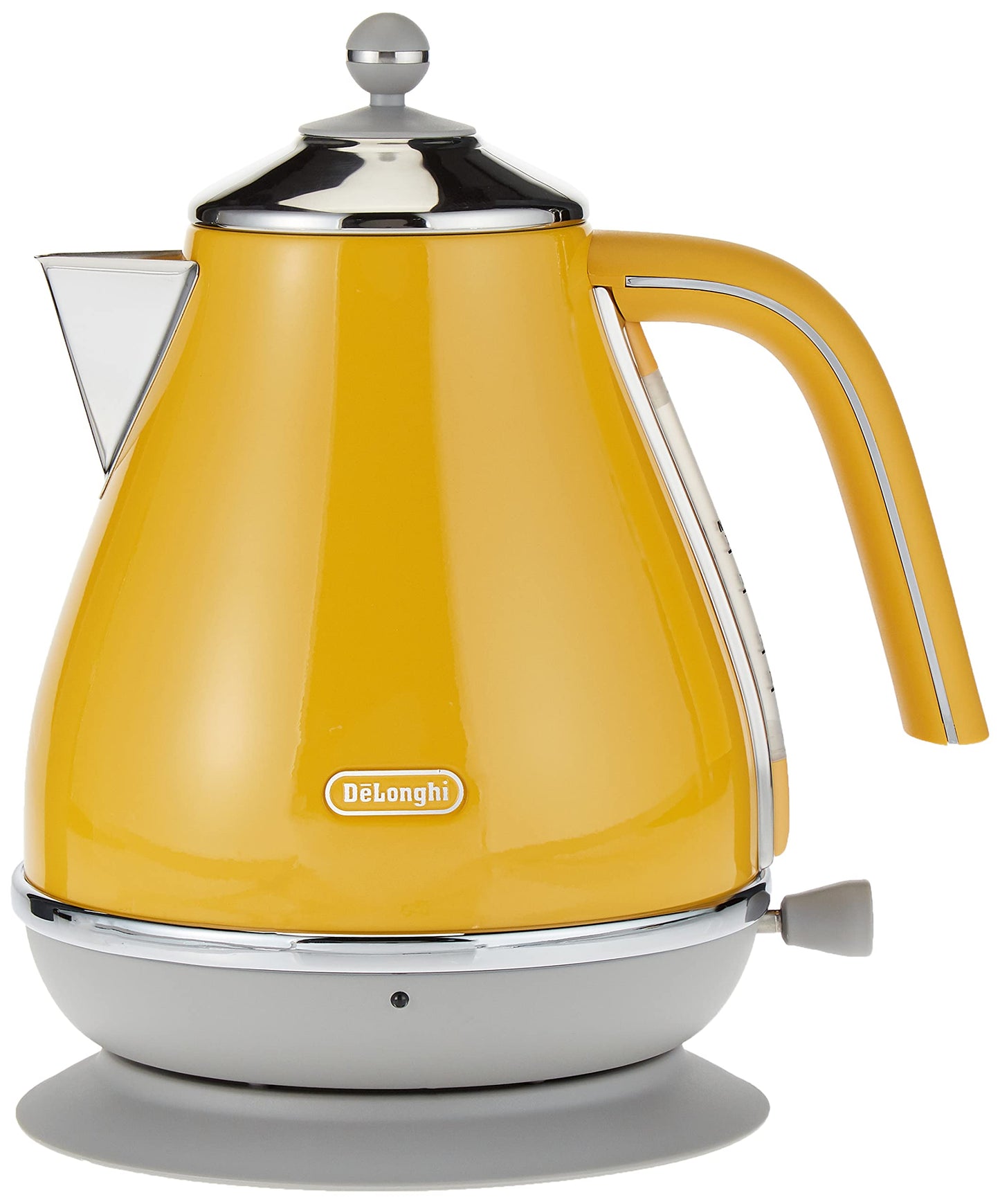 De'Longhi Icona Capitals Grey Vintage Style Kettle, 1.7 L Capacity with Water Level Indicator, 360 Swivel Base, Anti-Slip Feet, Soft Opening Lid, Premium Stainless Steel, KBOT3001.GY