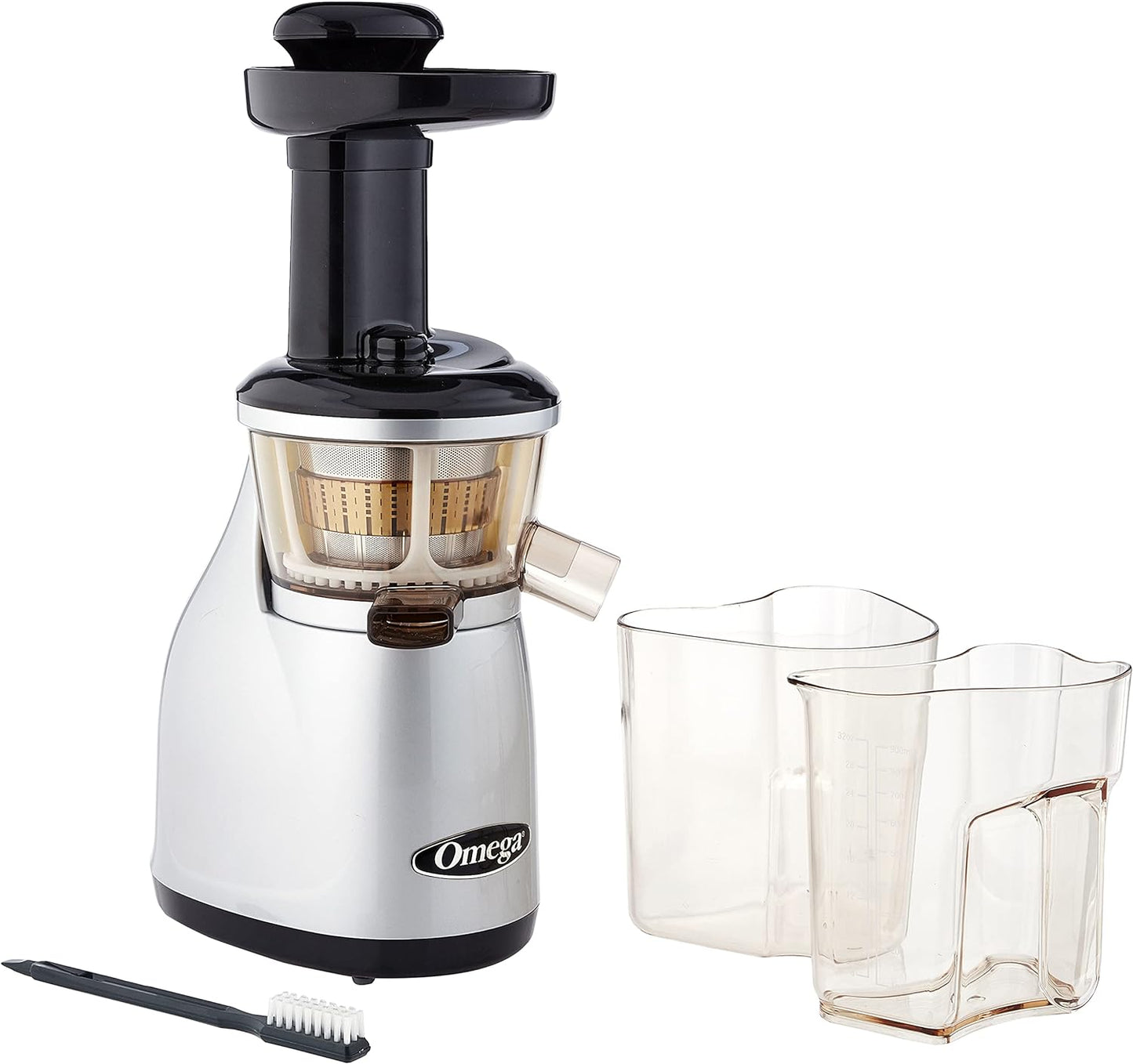 Omega Vertical Low Speed Juicer, 150-Watt, Silver