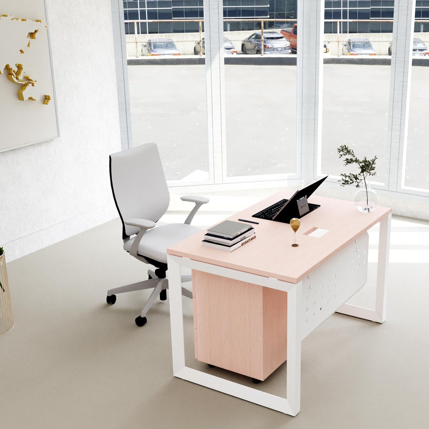 Mahmayi Vorm 136-18 White Modern Workstation Material-Melamine on MDF