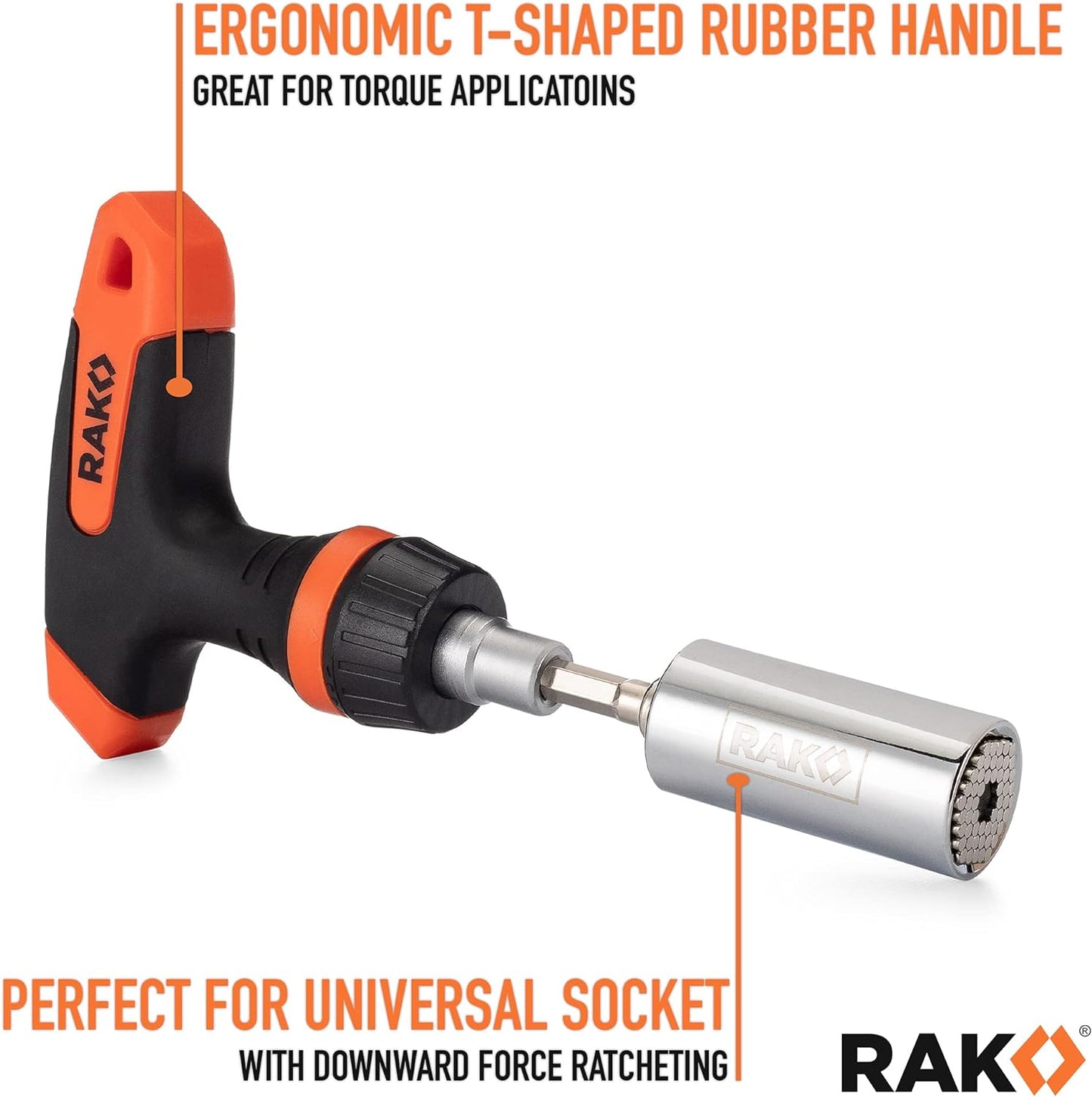 RAK Universal Socket Grip (7-19mm) Multi-Function Ratchet Wrench Power Drill Adapter 2Pc Set - Tool for Men, DIY Handyman, Father/Dad, Husband, Boyfriend, Him, Women