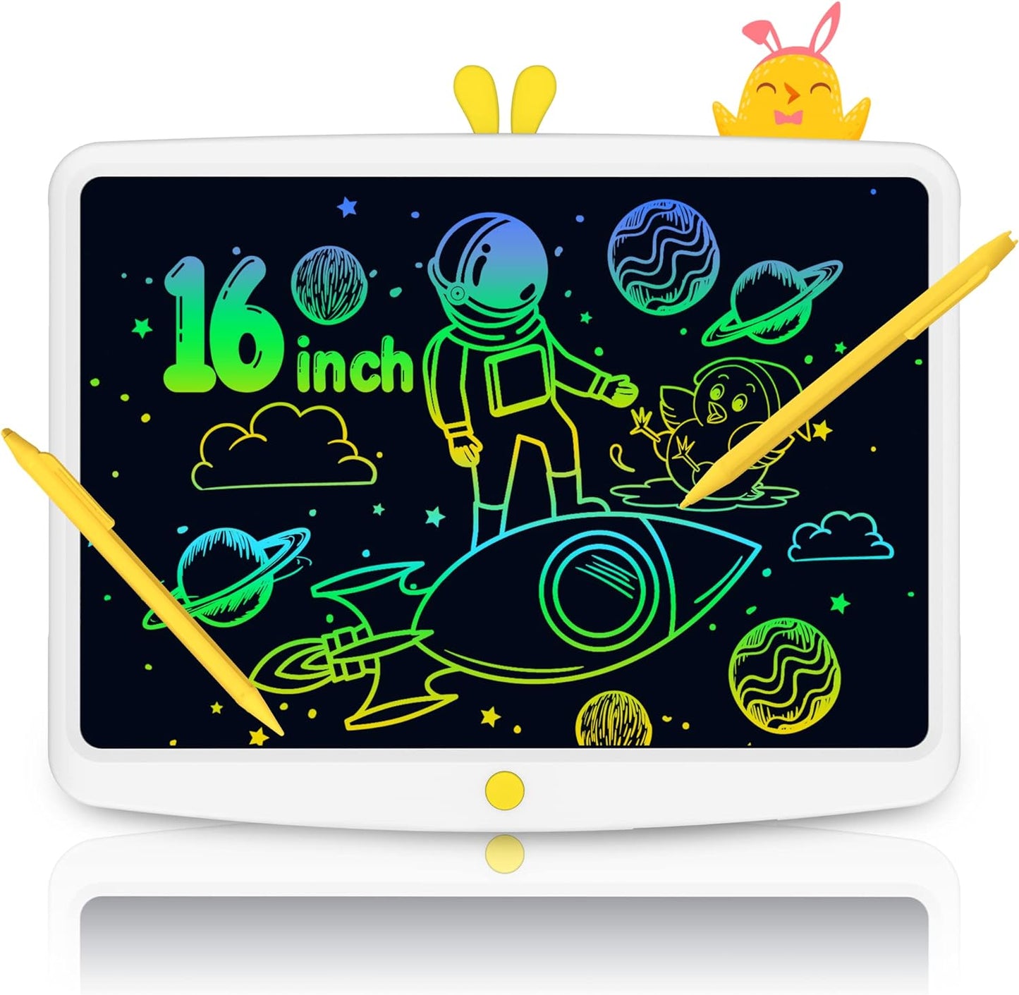 TUGAU LCD Writing Tablet 15 Inch, Colorful Doodle Board Drawing Pad, Magic Drawing Tablet for Kids Gifts with Stylus, Reusable Electronic Doodle Pad, for Office School Home Trip (Dark Blue)