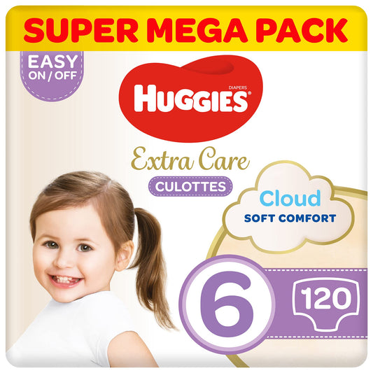 Huggies, Extra Care Culottes, Size 6, 15-25 kg, Super Mega Pack, 120 Diaper Pants