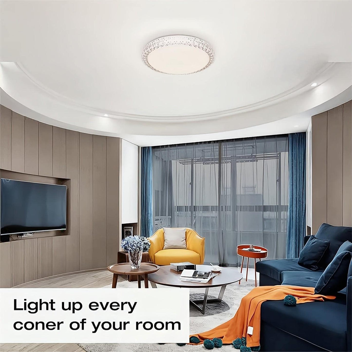 HUA QIANG WANG Flush Mount Double Layer Silver Ceiling Lamp, 3-color Modern Simple Round LED Ceiling Lights for Bedroom Living Room Dining Room (40cm)