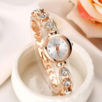 Fashion Quartz Watch Crystal Alloy Bracelace Ladies Bracelace Watch Women Wrist Watch