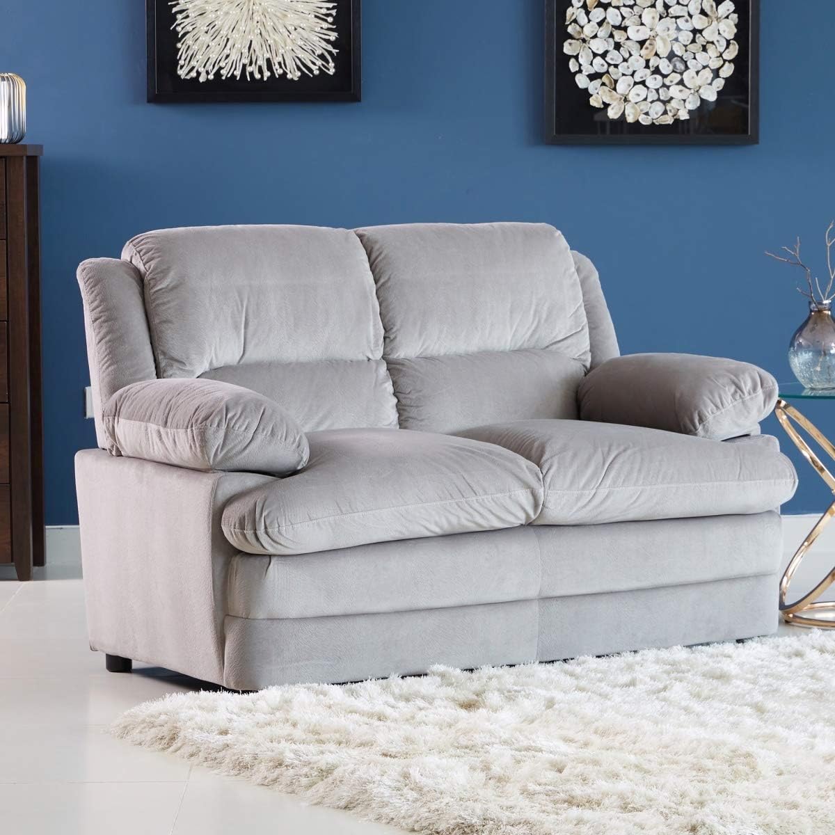 HomeBox Fiona 2-Seater Fabric Sofa with Foam filling