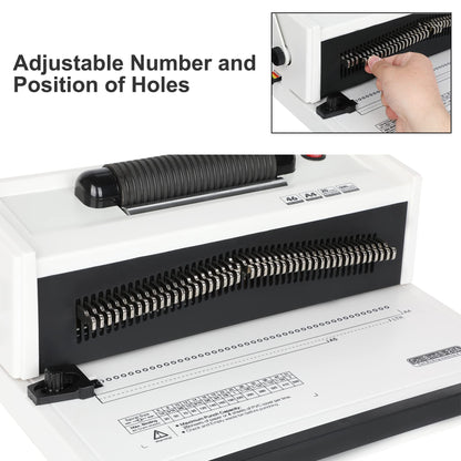 Souyou Spiral Coil Binding Machine, Binding Machine Spiral Coil Binder-20 Sheets Punch Capacity-Adjustable Margin- 46 Disengaging Pins-100 pcs 5/16'' Plastic Coil & Coil Crimper Plier-1 Year Warranty