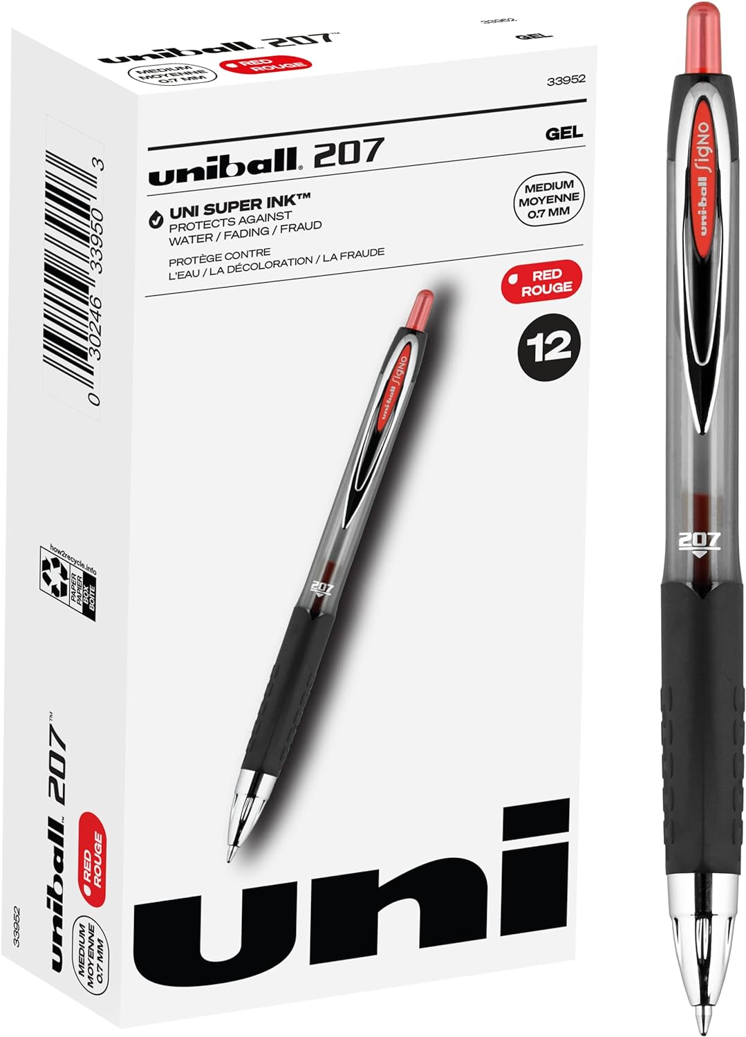 Uniball Signo 207 Gel Pen 12 Pack, 0.5mm Micro Black Pens, Gel Ink Pens | Office Supplies Sold by Uniball are Pens, Ballpoint Pen, Colored Pens, Gel Pens, Fine Point, Smooth Writing Pens