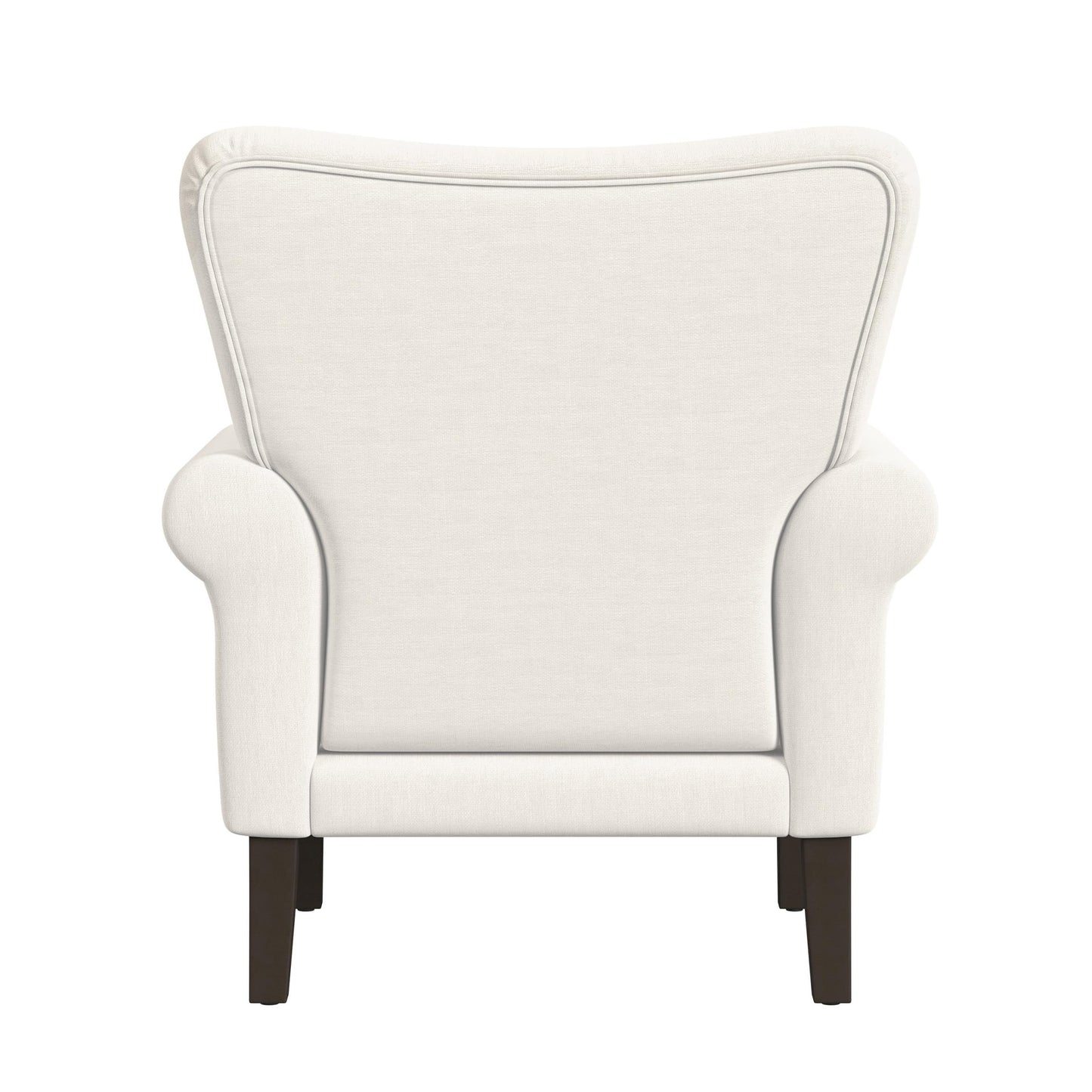 HomePop Home Decor | Upholstered Rolled Arm Living Room & Bedroom Accent Chair, Cream