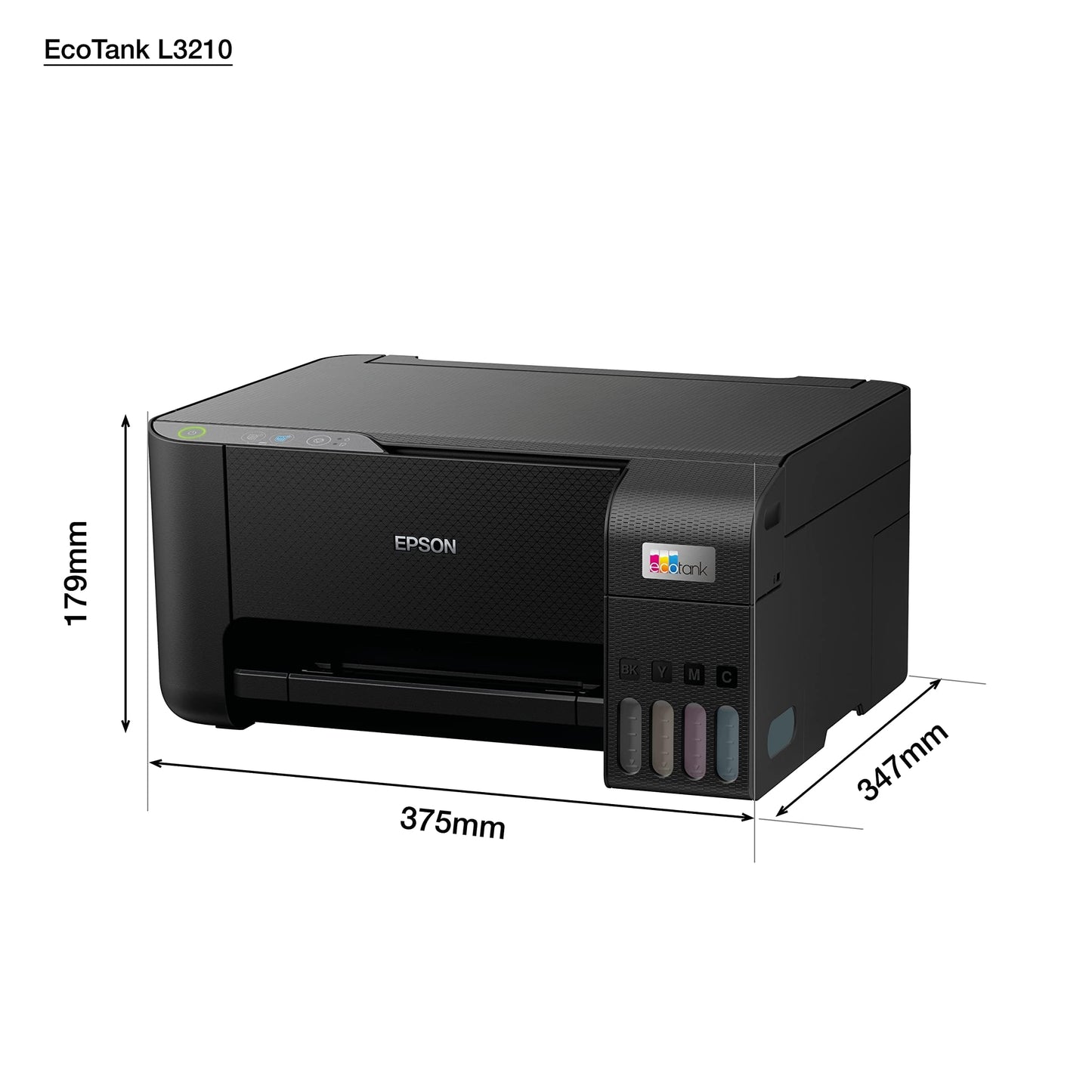 Epson Ecotank L3210 Home Ink Tank Printer A4, Colour, 3 In 1 Printer, Black, Compact - CaveHubs