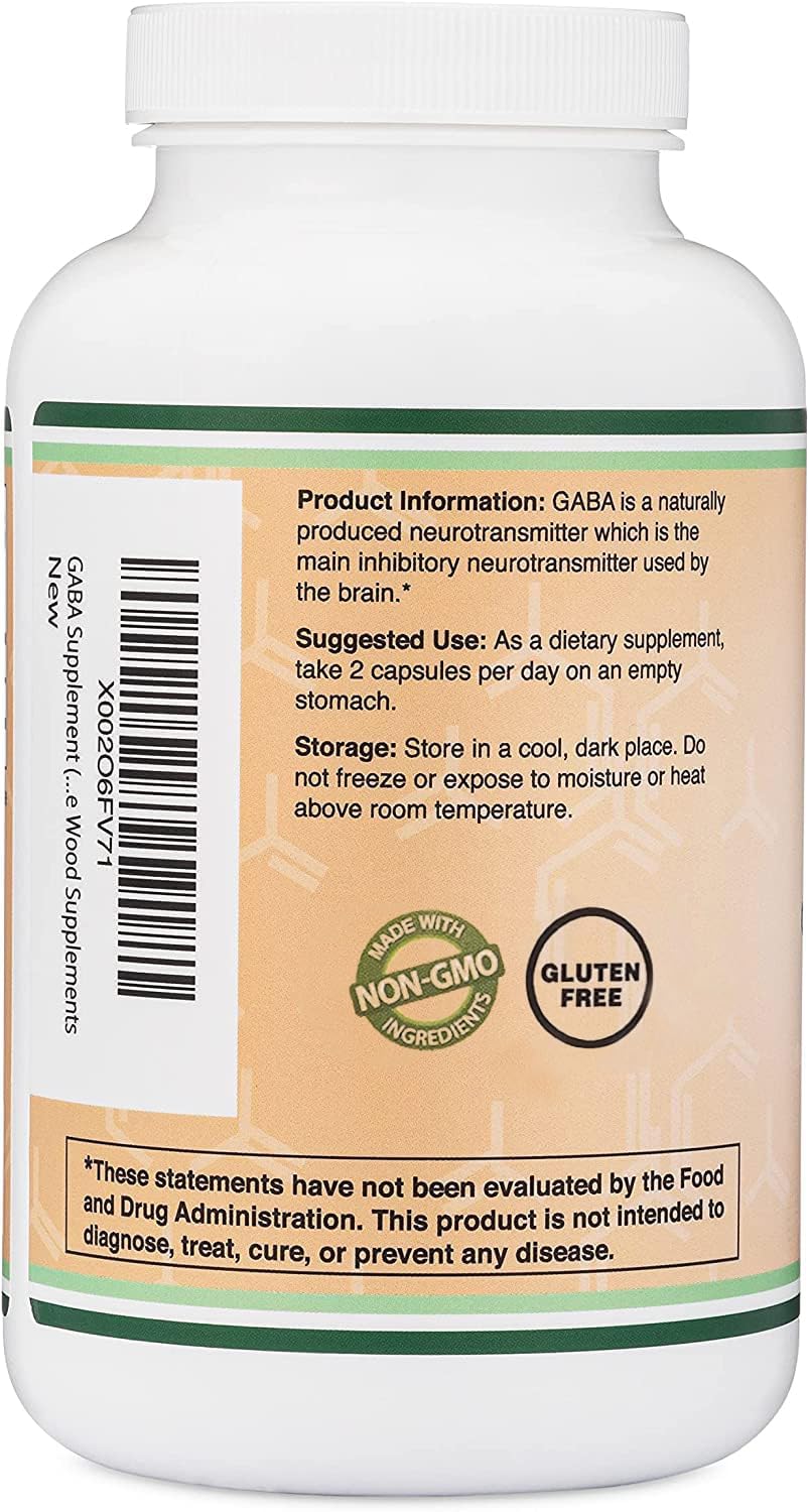 GABA Supplement (300 Capsules, 1,000mg per Serving) Promotes Calm, Relaxation, and Sleep (Made in The USA, Vegan Safe, Gluten Free, Non-GMO) by Double Wood Supplements