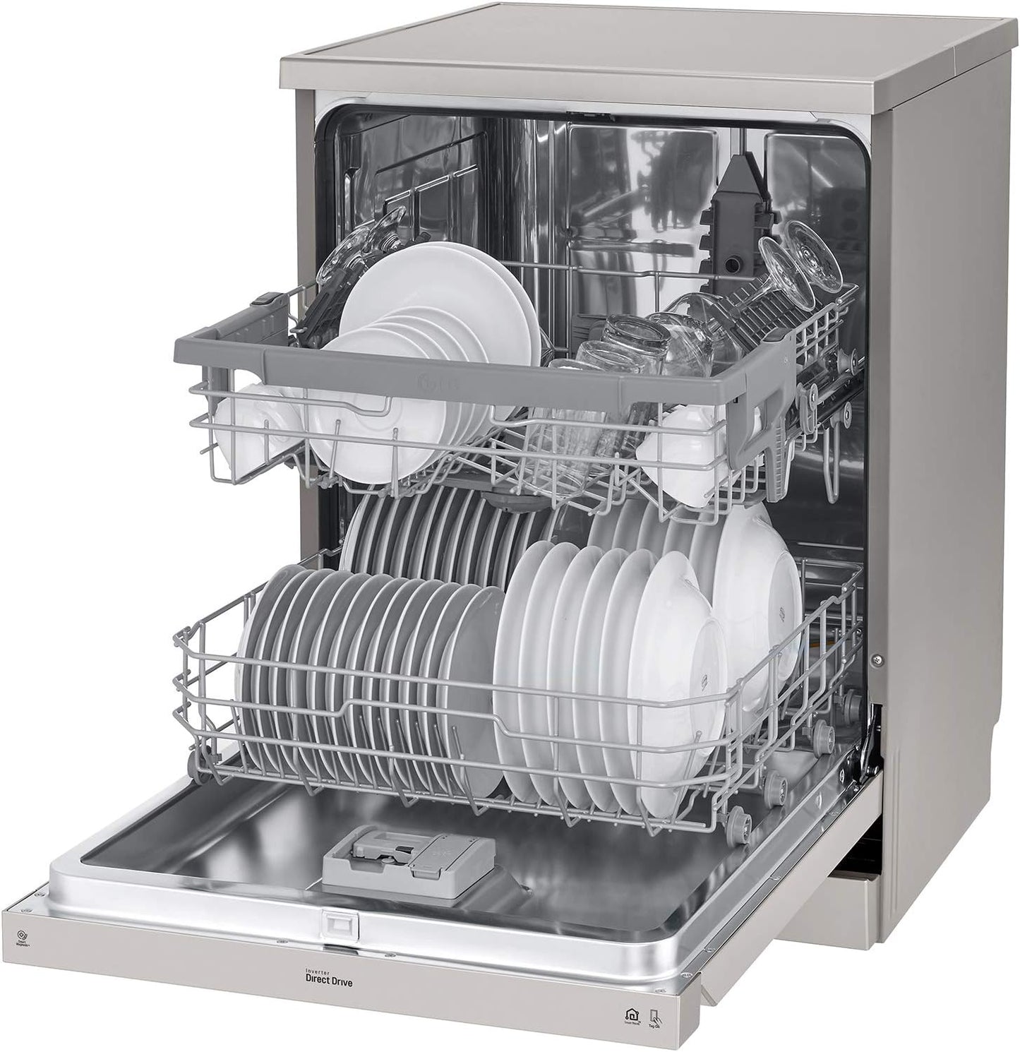 Lg 8 Programs 14 Place Settings Free Standing Dishwasher, Platinum Silver - Dfb512Fp,"Min 1 year manufacturer warranty"