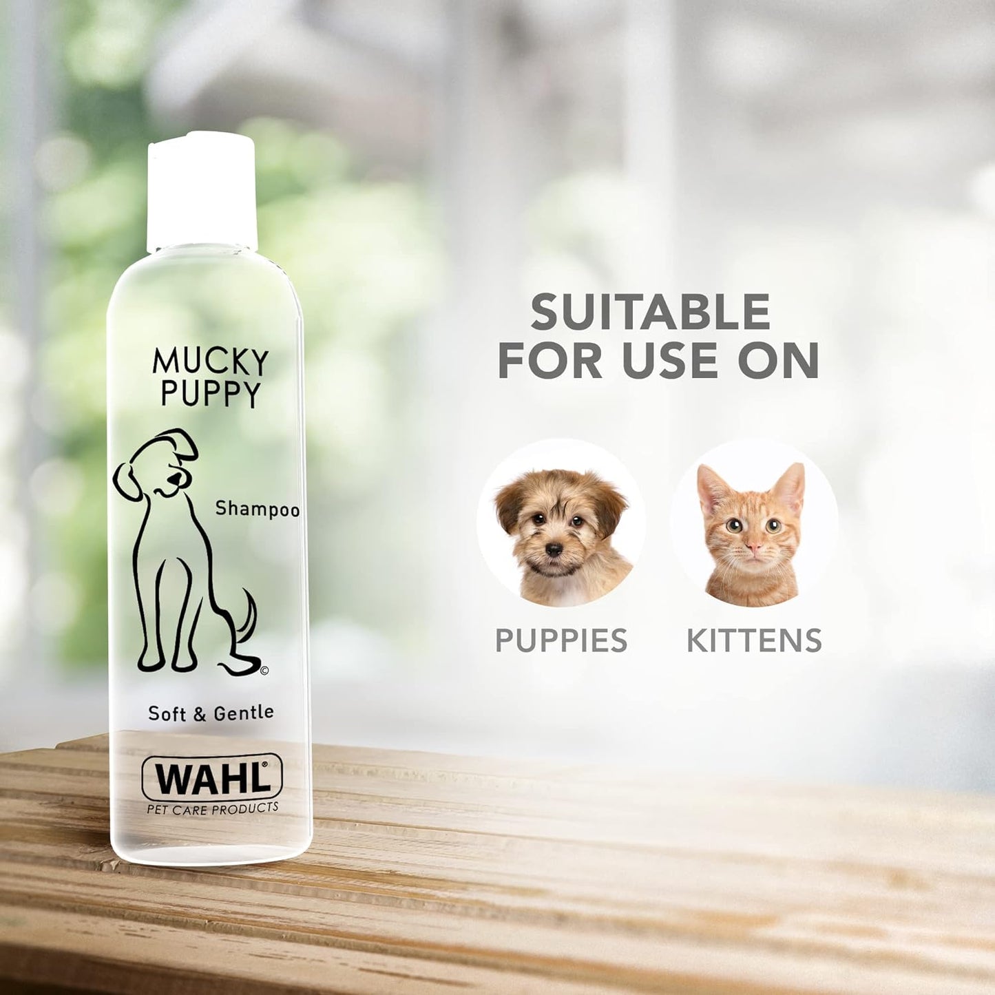 Wahl Mucky Puppy Shampoo, Dog Shampoo, Shampoo for Pets, Gentle Pet Friendly Formula, Sensitive Skin, Shampoo for Young Animals, Ready-to-Use, Remove Dirt.