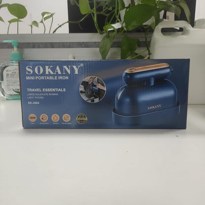 SOKANY SK-3071B 1200W Vertical Steam Travel Iron, 125ml Tank, Lightweight Mini Steam Iron, Perfect for Travel, Quilting & Sewing(SK-3071B)