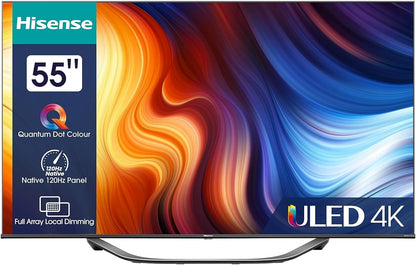 HISENSE Dimension 55U7HQ (55 Inch) Quantum Dot 4K HDR10+ Dolby Vision IQ ULED Smart TV with 4K@120Hz and Filmmaker Mode, FreeSync