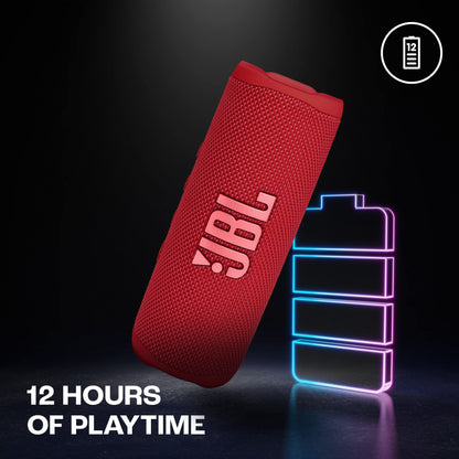 JBL Flip 6 Portable IP67 Waterproof Speaker with Bold JBL Original Pro Sound, 2-Way Speaker, Powerful Sound and Deep Bass, 12 Hours Battery, Safe USB-C Charging Protection - Red, JBLFLIP6RED